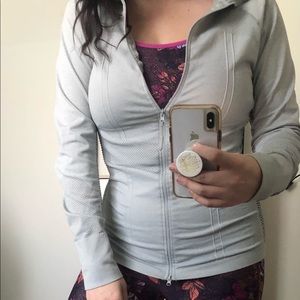 Light Grey and Mesh Athletic Jacket
